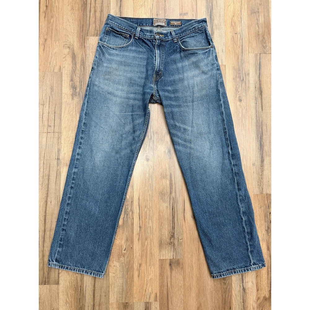Levi's 559 Relaxed Straight Jeans‎ Men's W34 L32 Blue Denim Hole Flaw